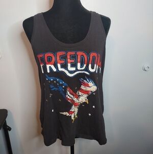 Rock And Republic Size Large Tank Top Racer Back Freedom Bald Eagle